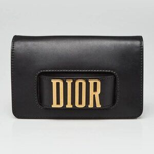 Christian Dior Black Calfskin Leather Dio(r)evolution Clutch Bag